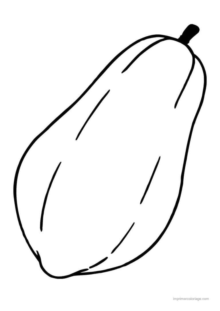 coloriage fruits exotiques papaye entiere - dessin gratuit &agrave; imprimer