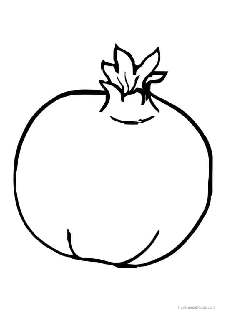 coloriage fruits grenade et sa couronne - dessin gratuit &agrave; imprimer