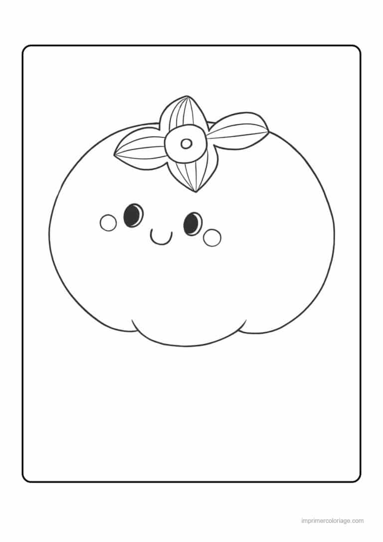 coloriage fruits melon kawaii rond - dessin gratuit &agrave; imprimer