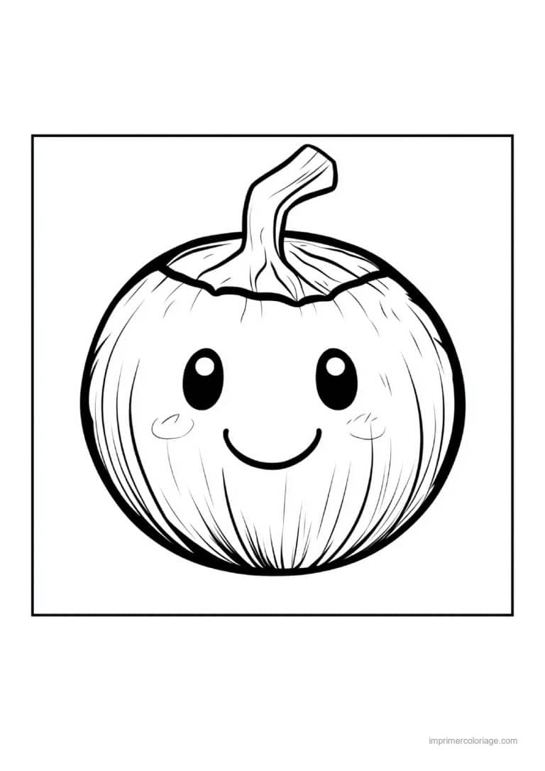 coloriage fruits noix de coco souriante - dessin gratuit &agrave; imprimer
