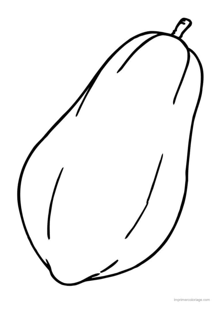coloriage fruits papaye entiere - dessin gratuit &agrave; imprimer