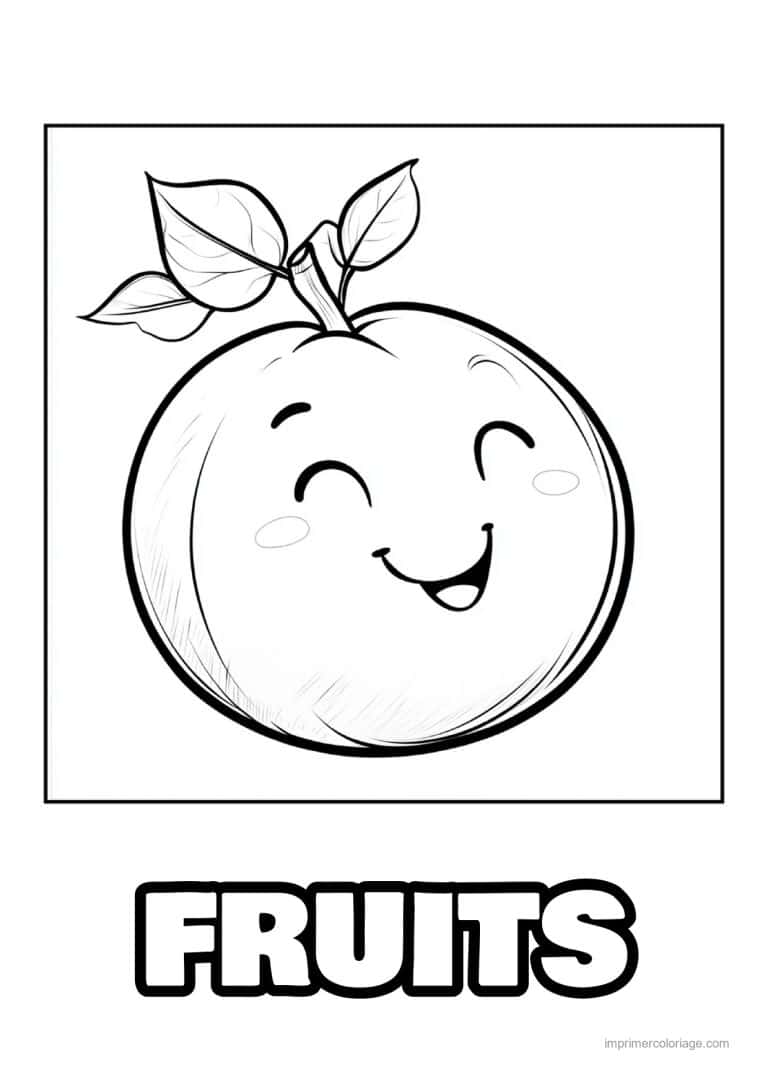 coloriage fruits peche clin d oeil - dessin gratuit &agrave; imprimer