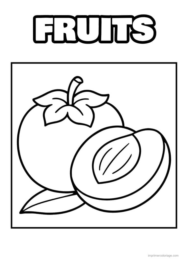 coloriage fruits prune entiere et coupee - dessin gratuit &agrave; imprimer