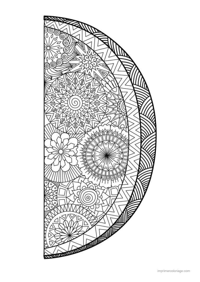 coloriage fruits tranche de pasteque mandala - dessin gratuit &agrave; imprimer