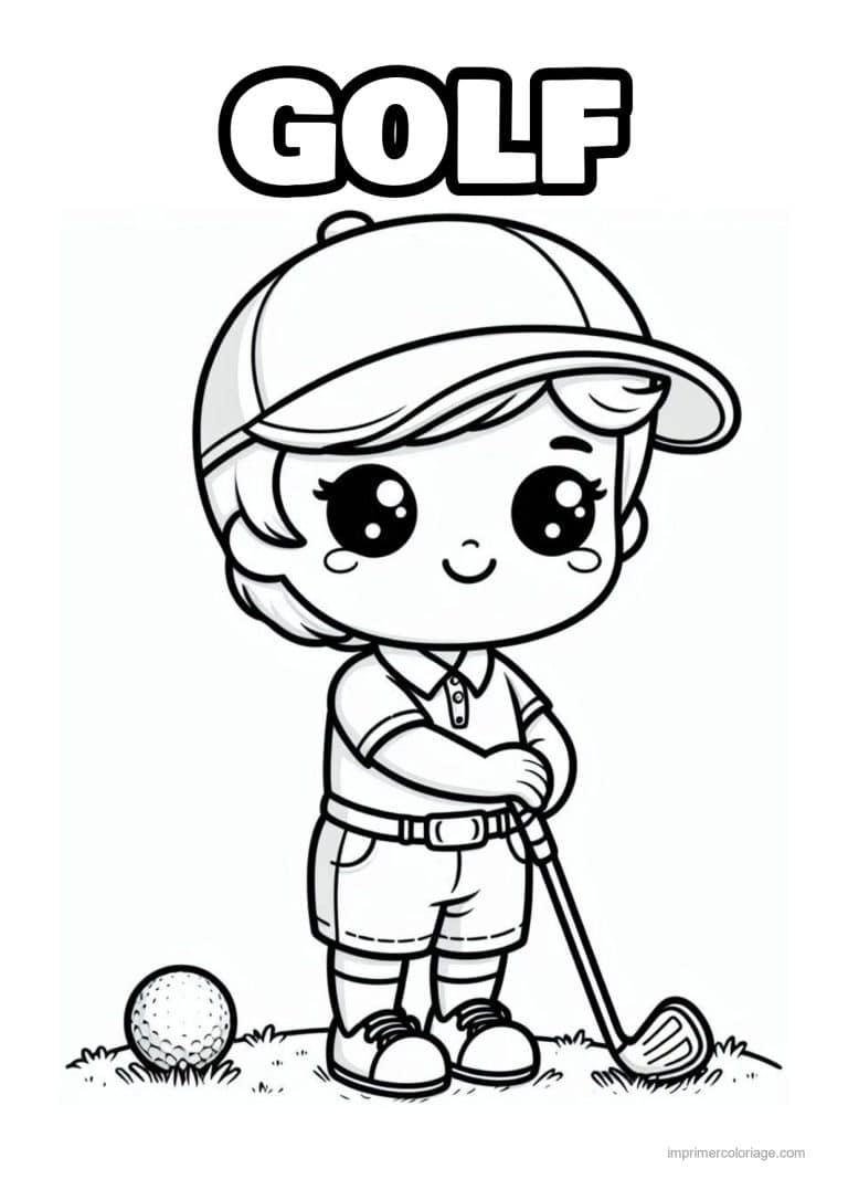 coloriage golf garcon golf casquette - dessin gratuit &agrave; imprimer