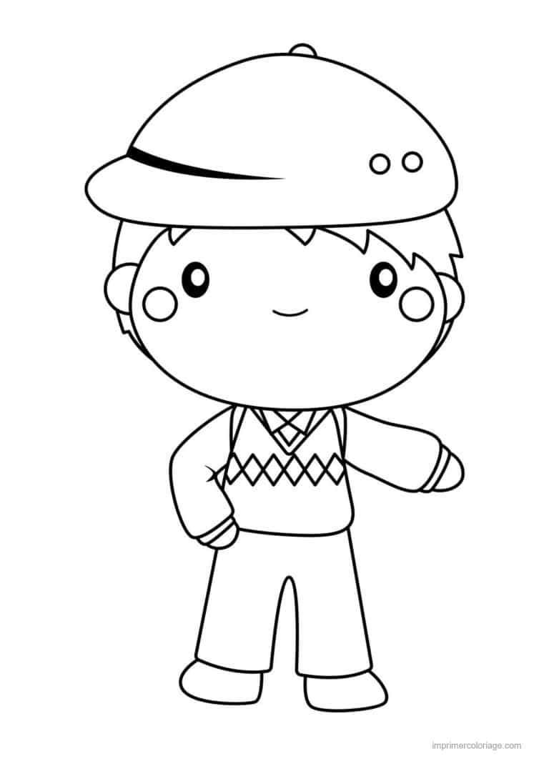 coloriage golf garcon golfeur casquette - dessin gratuit &agrave; imprimer