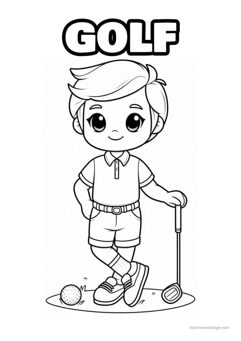 coloriage golf garcon golfeur club - dessin gratuit &agrave; imprimer