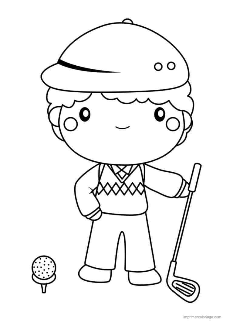 coloriage golf garcon golfeur club balle - dessin gratuit &agrave; imprimer