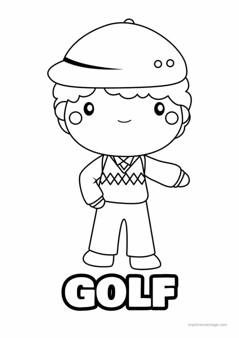 coloriage golf golfeur pull losanges - dessin gratuit &agrave; imprimer