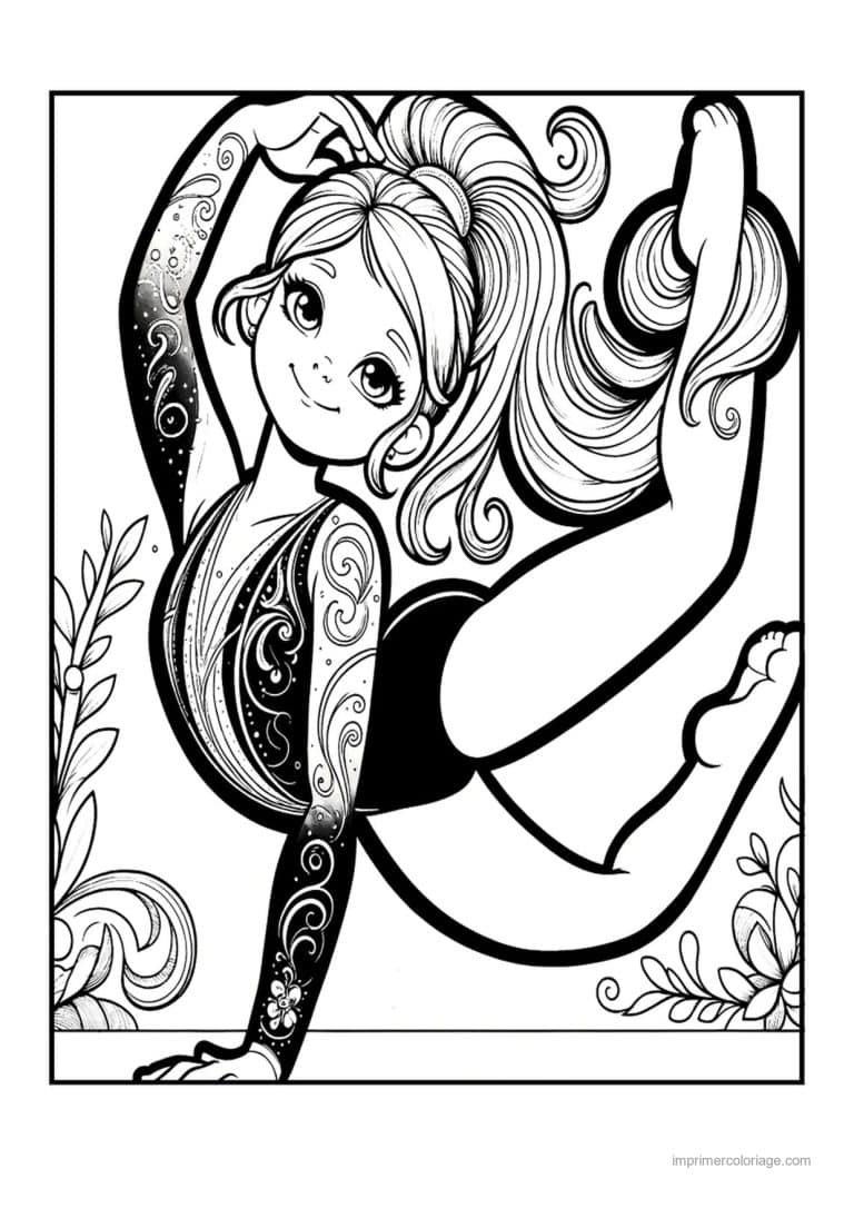 coloriage gymnastique 02 - dessin gratuit &agrave; imprimer