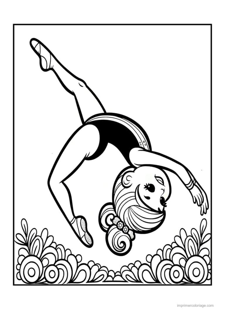 coloriage gymnastique 03 - dessin gratuit &agrave; imprimer
