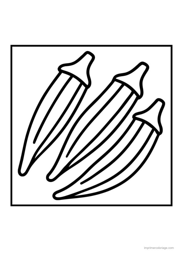 coloriage haricot petit pois gombos - dessin gratuit &agrave; imprimer