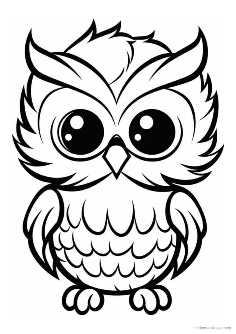 coloriage hibou a la huppe dressee - dessin gratuit &agrave; imprimer
