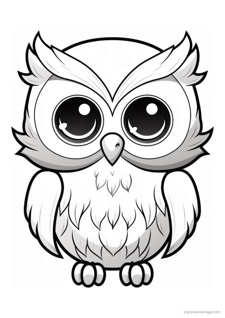 coloriage hibou joufflu - dessin gratuit &agrave; imprimer