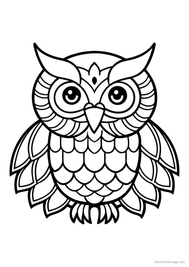 coloriage hibou mandala detaille - dessin gratuit &agrave; imprimer