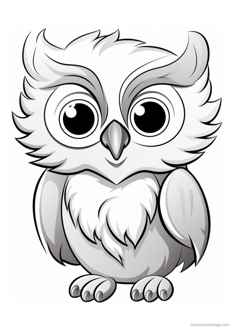 coloriage hibou plumes toutes douces - dessin gratuit &agrave; imprimer
