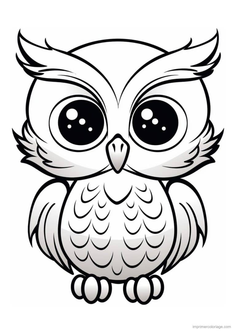 coloriage hibou poitrail en coeur - dessin gratuit &agrave; imprimer