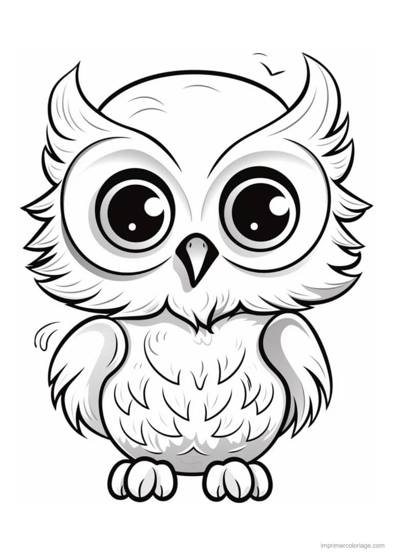 coloriage hibou sur ses deux pattes - dessin gratuit &agrave; imprimer