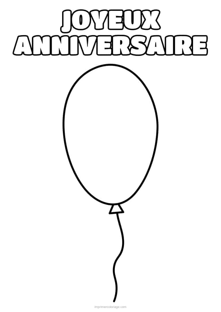 coloriage joyeux anniversaire ballon - dessin gratuit &agrave; imprimer