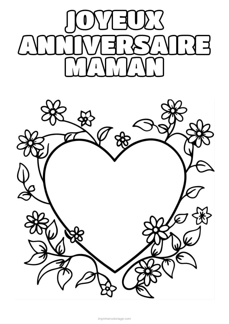 coloriage joyeux anniversaire maman maman et son enfant 26 - dessin gratuit &agrave; imprimer