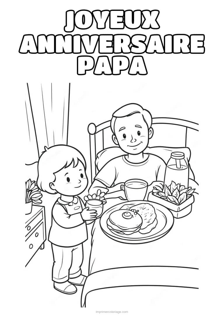 coloriage joyeux anniversaire papa papa et son enfant 19 - dessin gratuit &agrave; imprimer