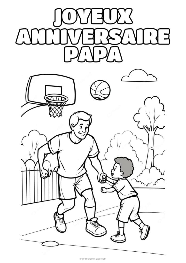 coloriage joyeux anniversaire papa papa et son enfant 23 - dessin gratuit &agrave; imprimer