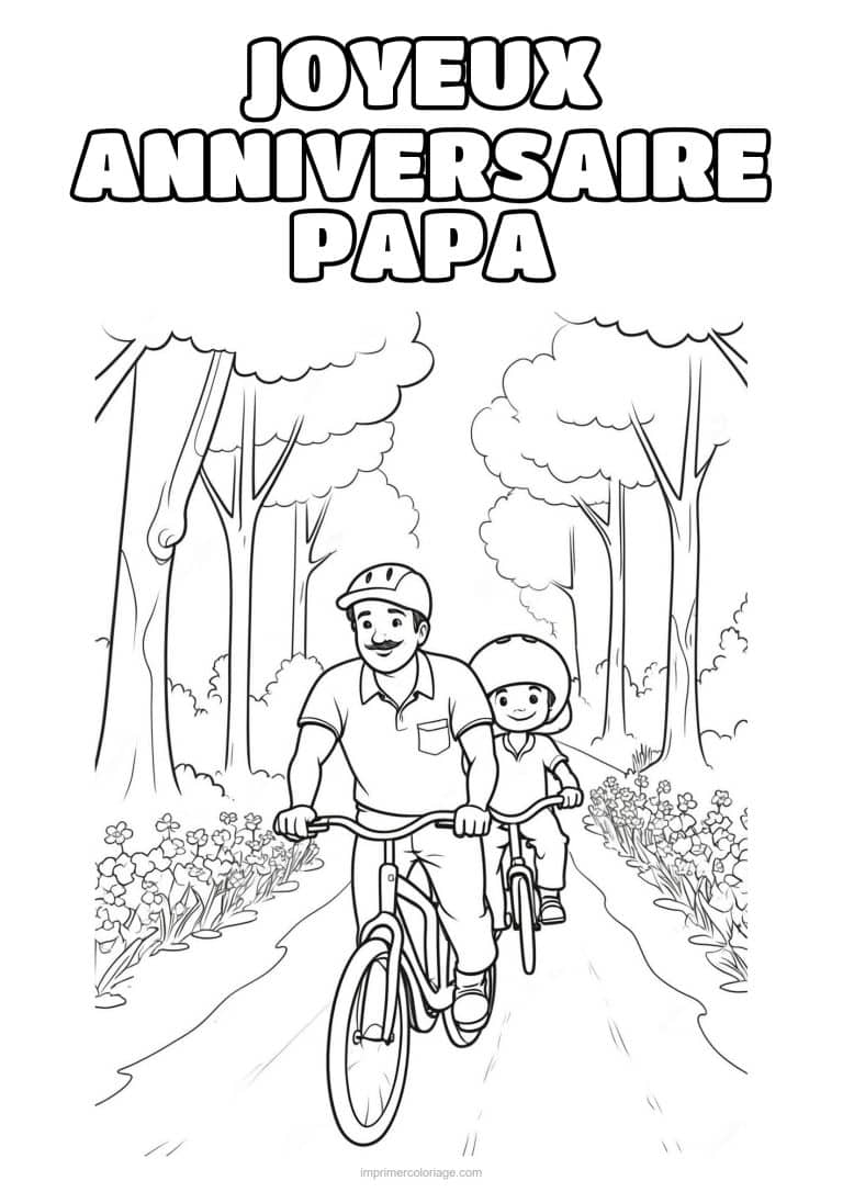 coloriage joyeux anniversaire papa papa et son enfant 32 - dessin gratuit &agrave; imprimer