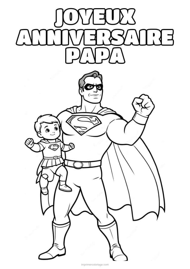 coloriage joyeux anniversaire papa papa et son enfant 38 - dessin gratuit &agrave; imprimer