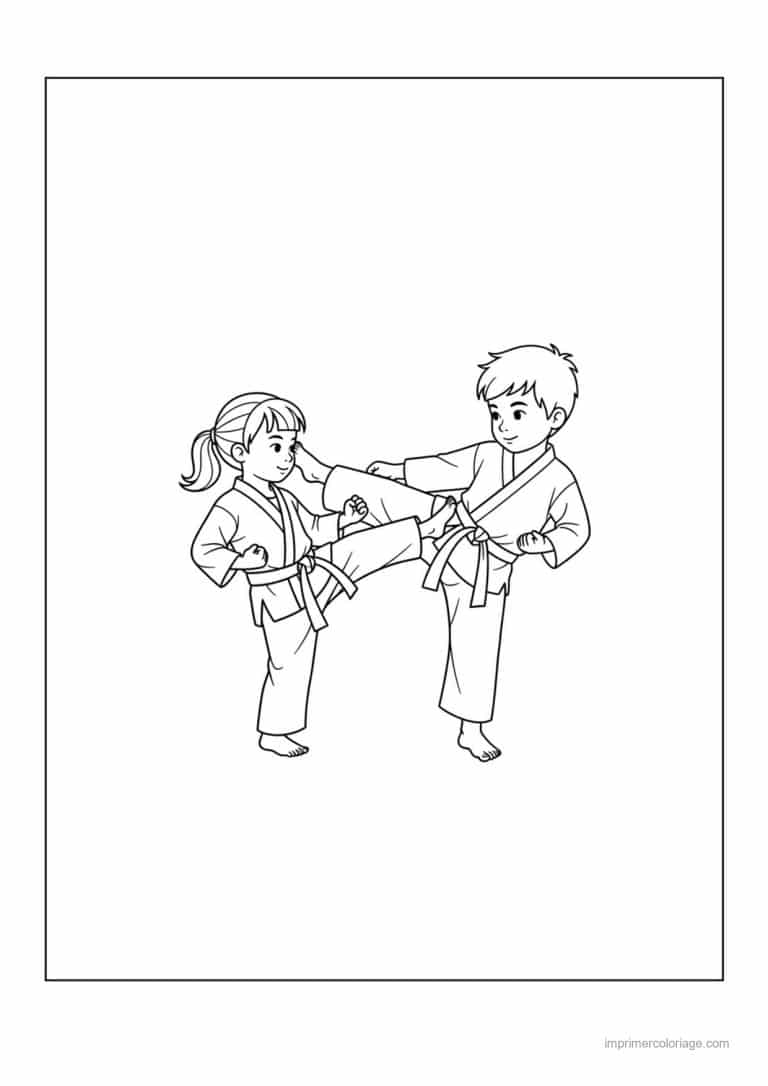 coloriage judo 05 - dessin gratuit &agrave; imprimer