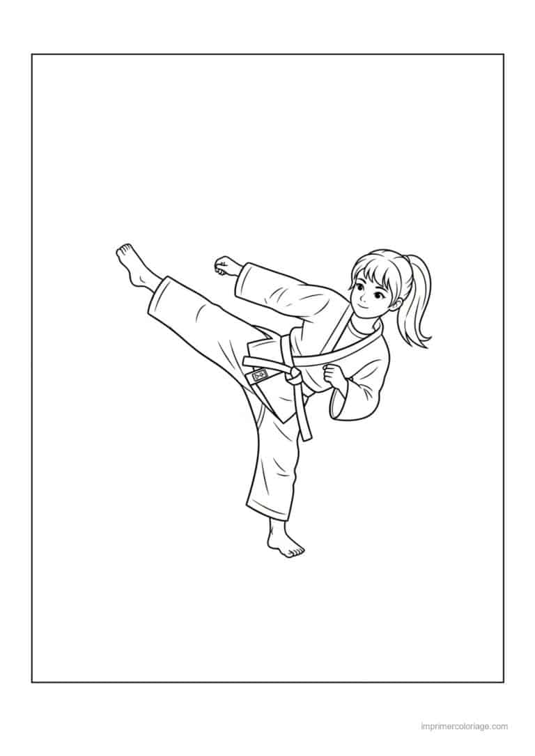 coloriage judo 09 - dessin gratuit &agrave; imprimer