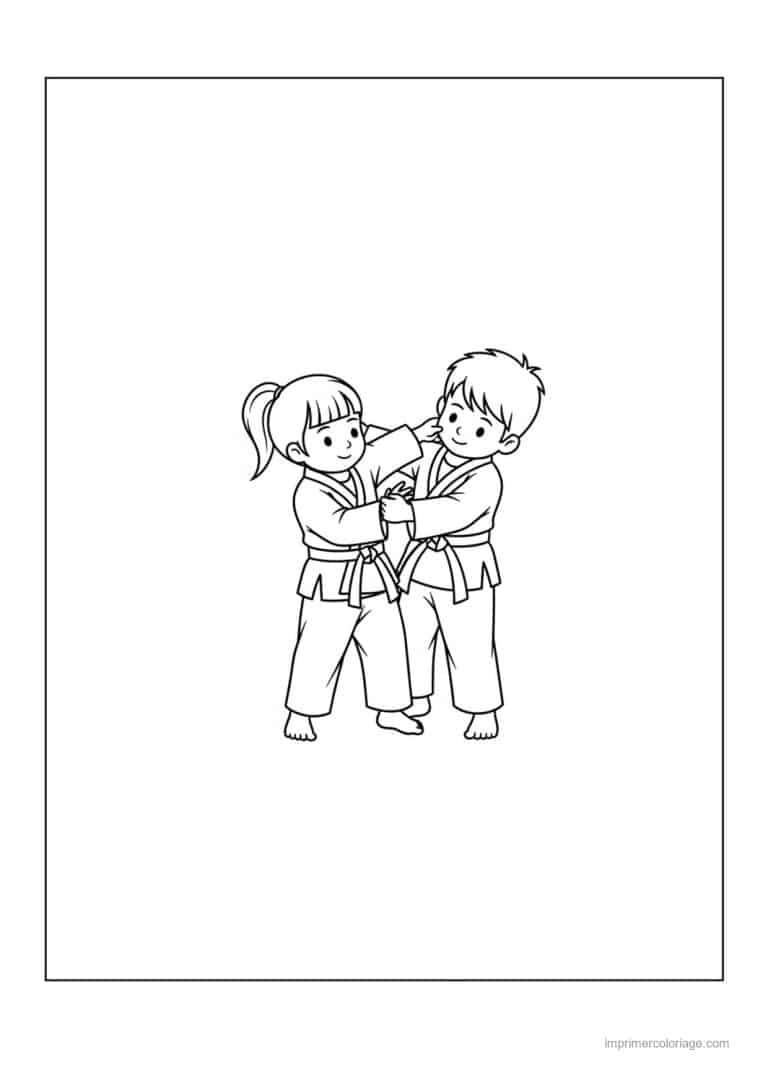 coloriage judo 15 - dessin gratuit &agrave; imprimer