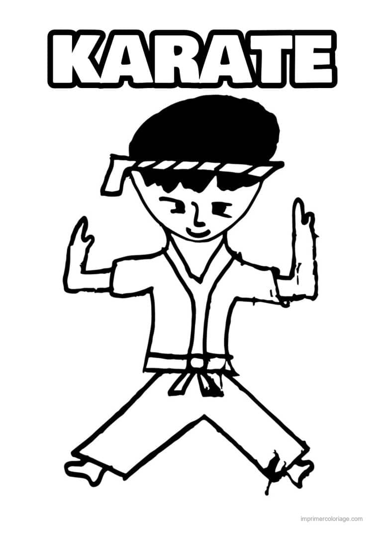 coloriage karate 02 - dessin gratuit &agrave; imprimer
