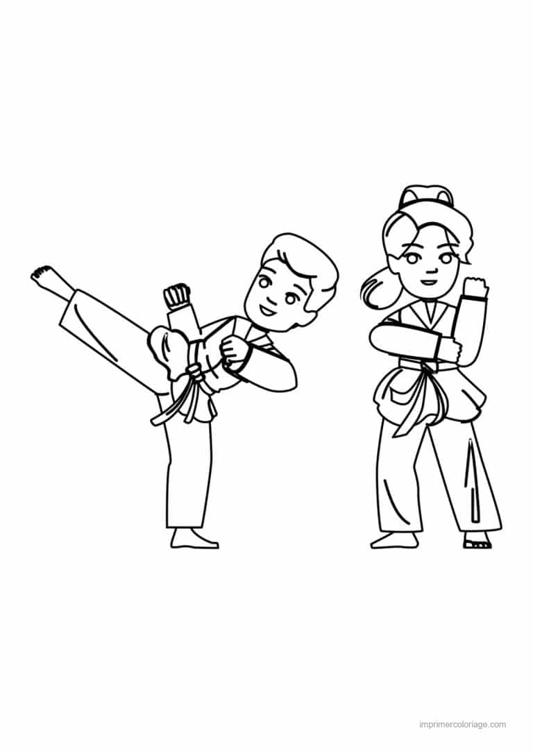 coloriage karate 03 - dessin gratuit &agrave; imprimer