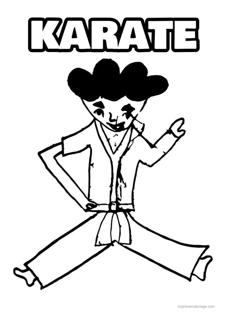 coloriage karate 04 - dessin gratuit &agrave; imprimer