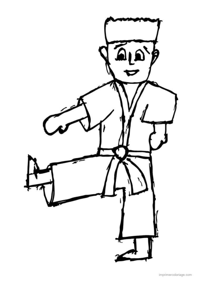 coloriage karate 05 - dessin gratuit &agrave; imprimer