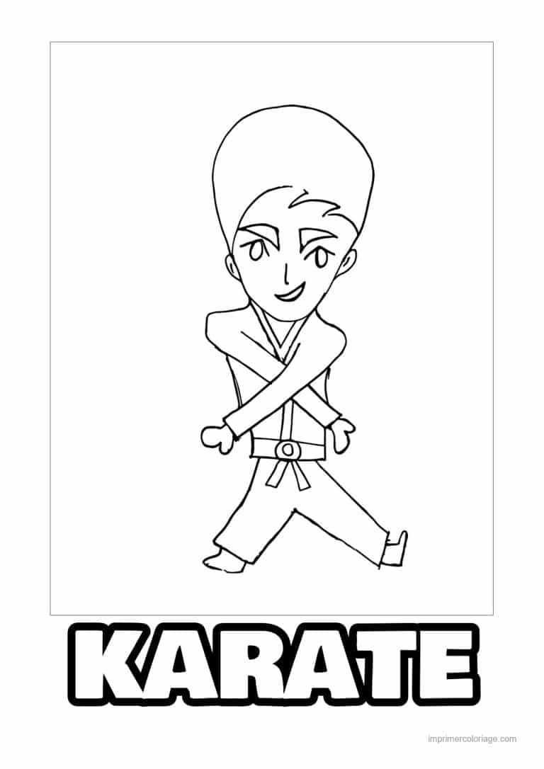 coloriage karate 06 - dessin gratuit &agrave; imprimer