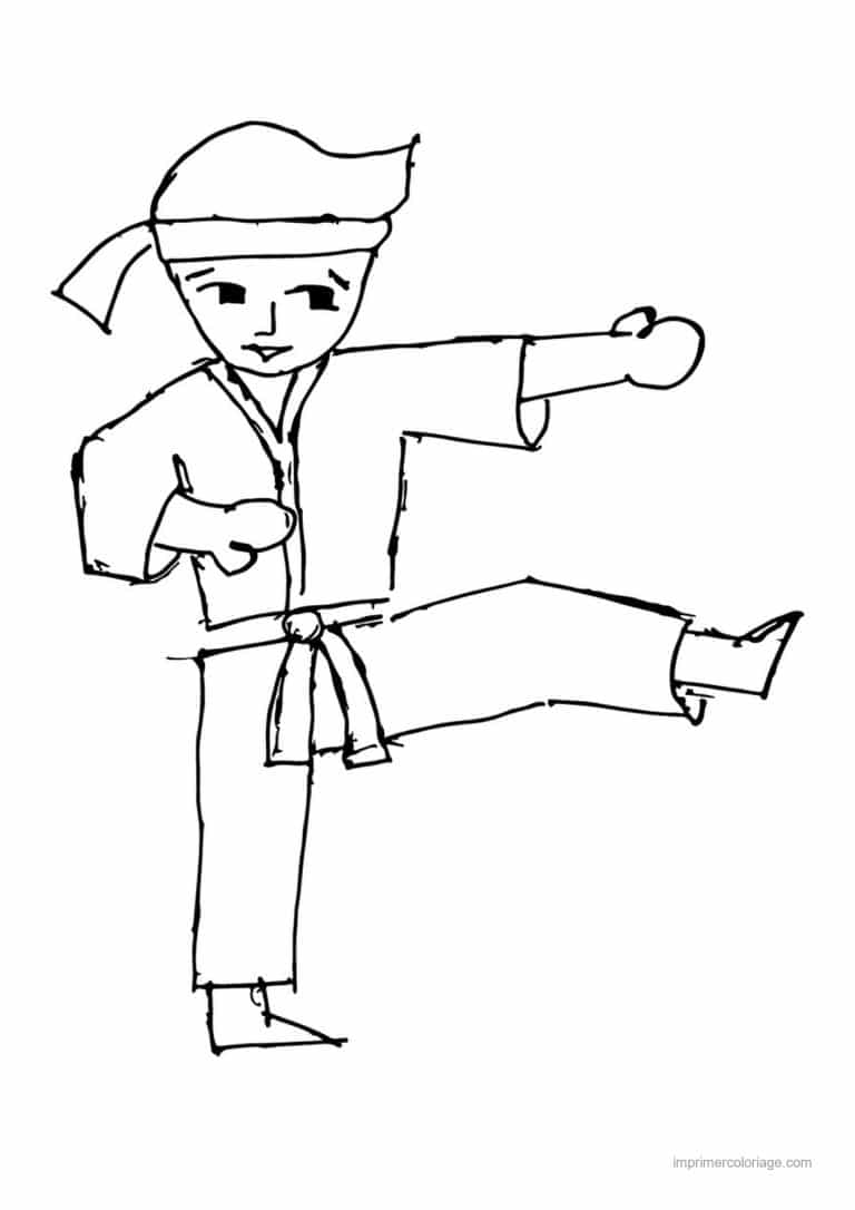coloriage karate 07 - dessin gratuit &agrave; imprimer