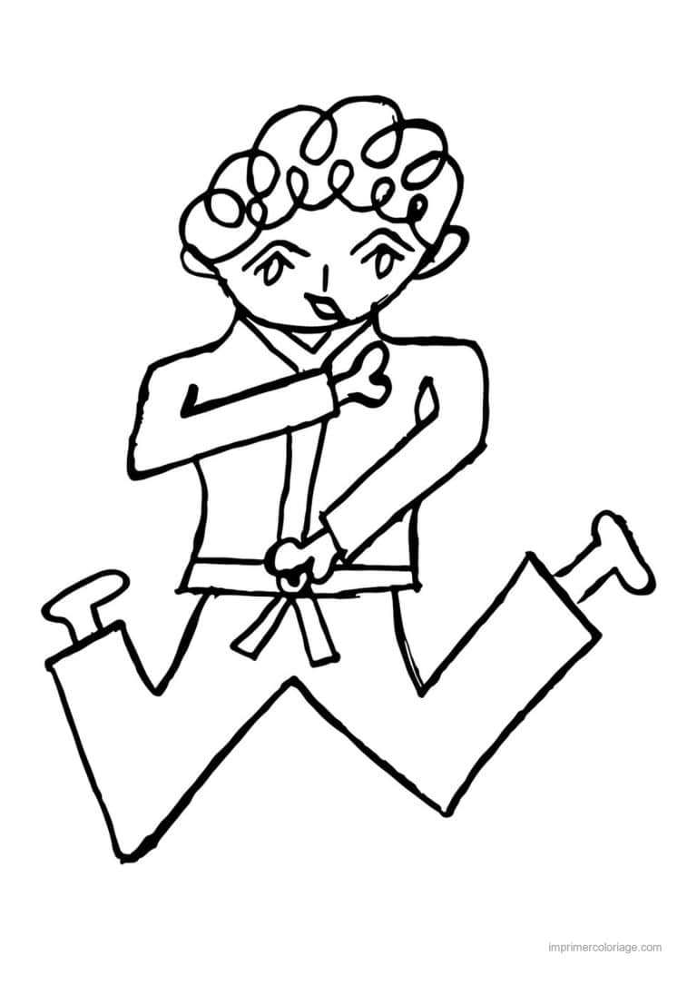 coloriage karate 09 - dessin gratuit &agrave; imprimer