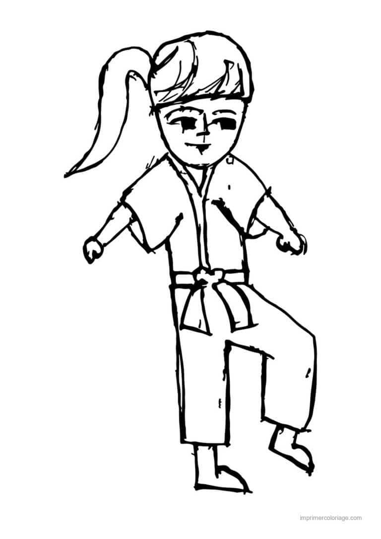 coloriage karate 10 - dessin gratuit &agrave; imprimer