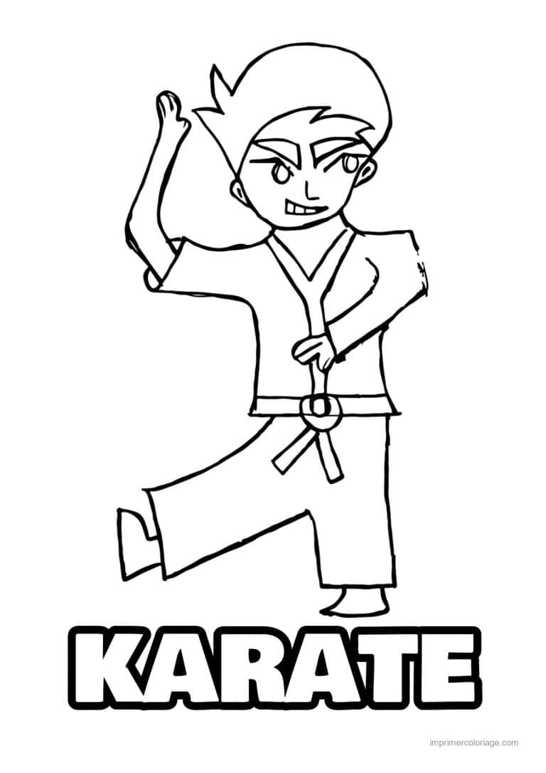 coloriage karate 11 - dessin gratuit &agrave; imprimer