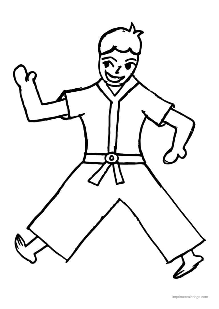 coloriage karate 12 - dessin gratuit &agrave; imprimer
