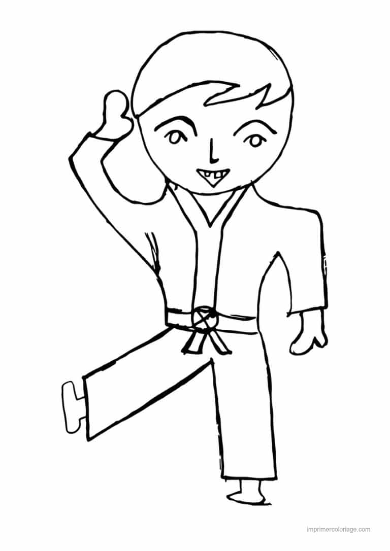 coloriage karate 13 - dessin gratuit &agrave; imprimer