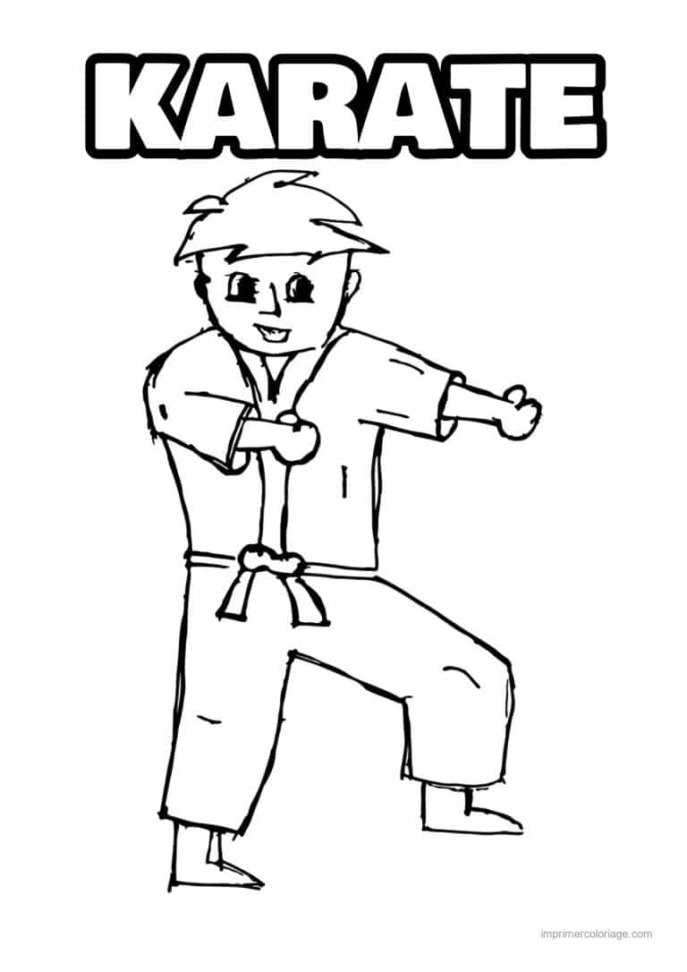 coloriage karate 14 - dessin gratuit &agrave; imprimer