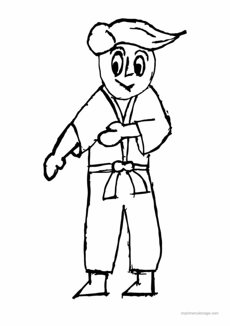 coloriage karate 16 - dessin gratuit &agrave; imprimer