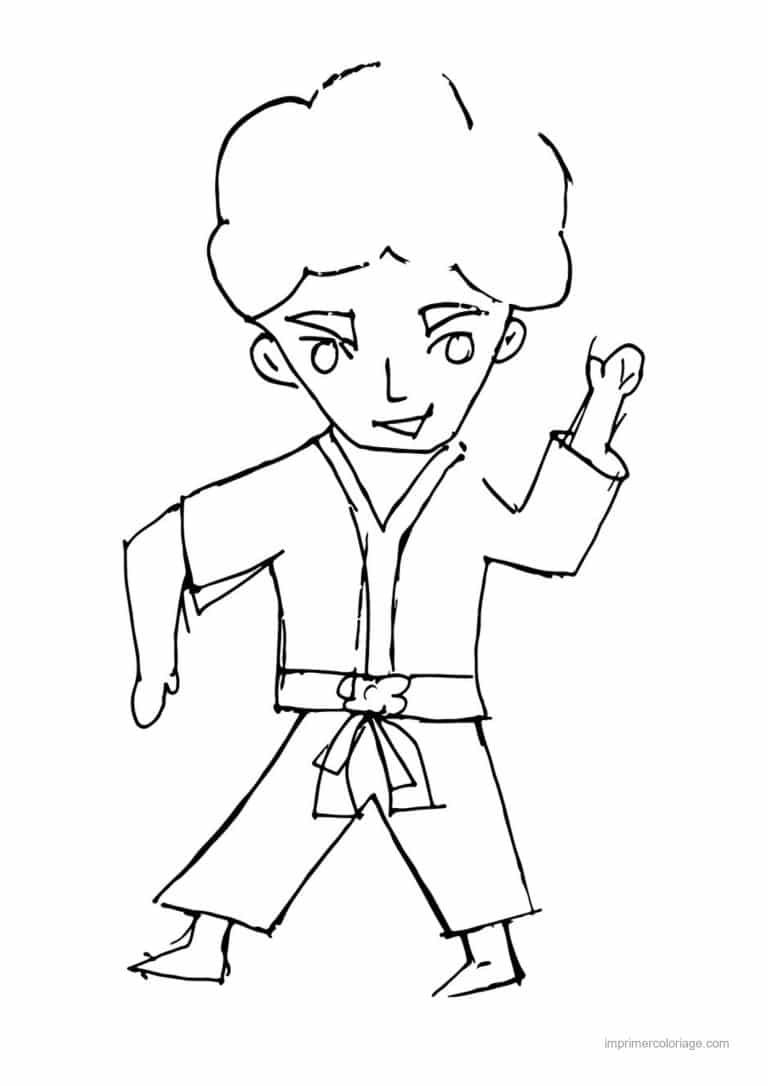 coloriage karate 18 - dessin gratuit &agrave; imprimer