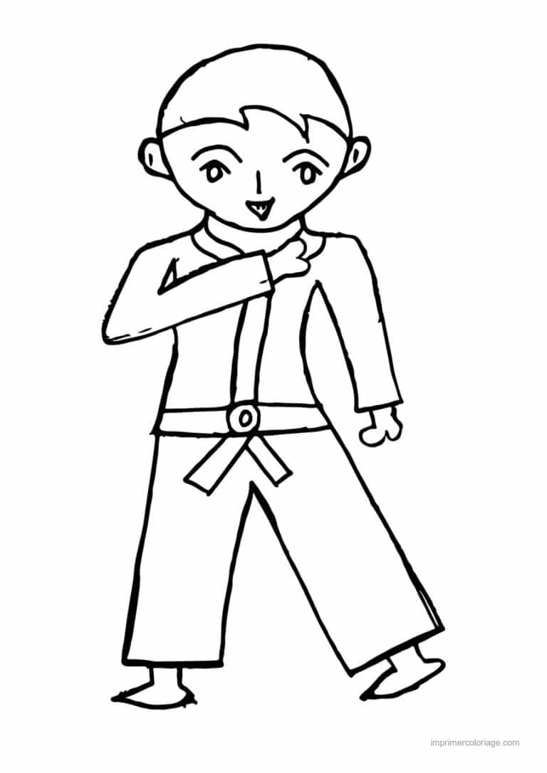 coloriage karate 19 - dessin gratuit &agrave; imprimer