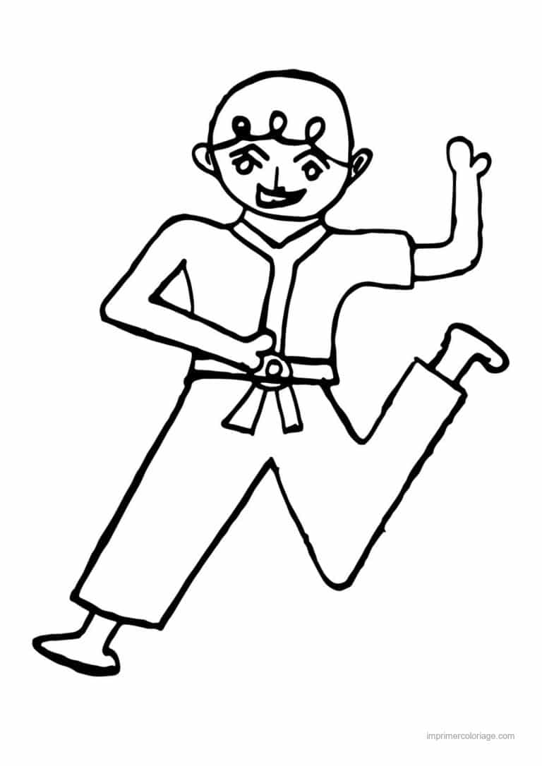 coloriage karate 21 - dessin gratuit &agrave; imprimer
