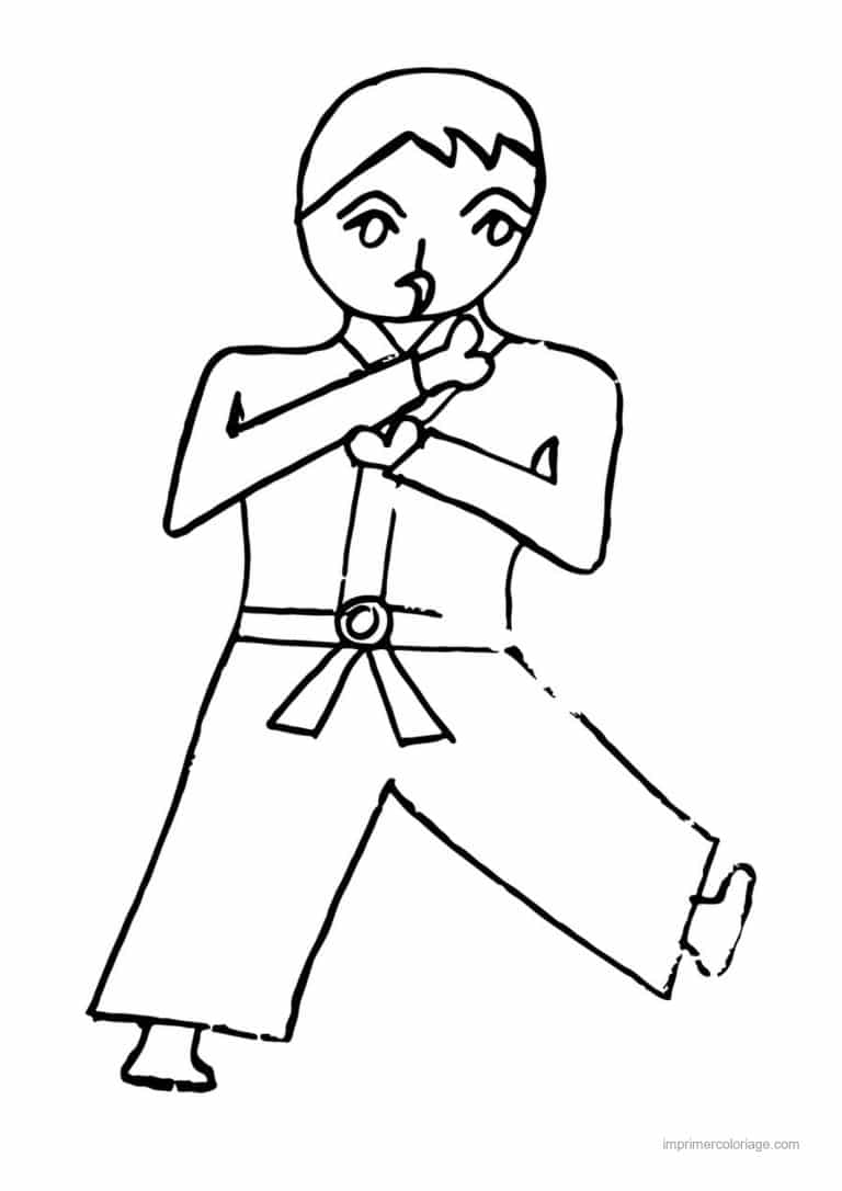 coloriage karate 22 - dessin gratuit &agrave; imprimer