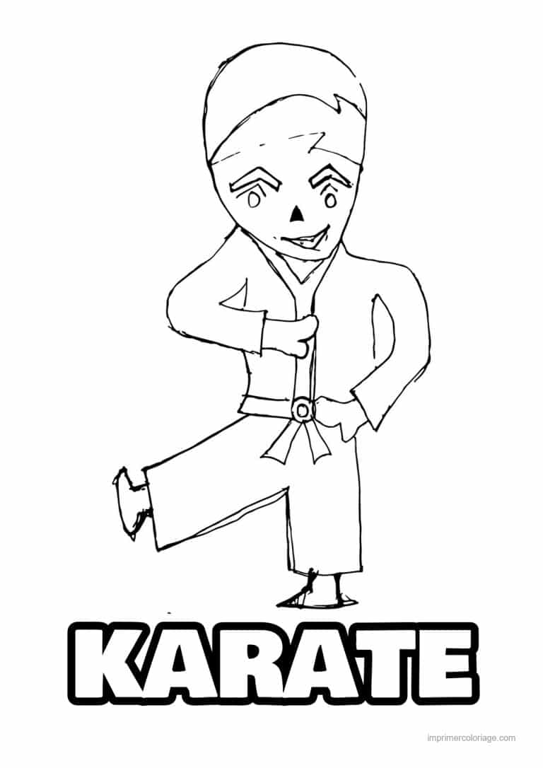 coloriage karate 23 - dessin gratuit &agrave; imprimer