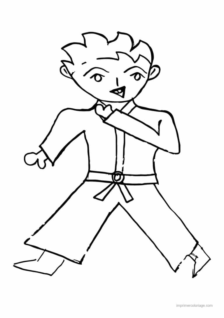 coloriage karate 24 - dessin gratuit &agrave; imprimer